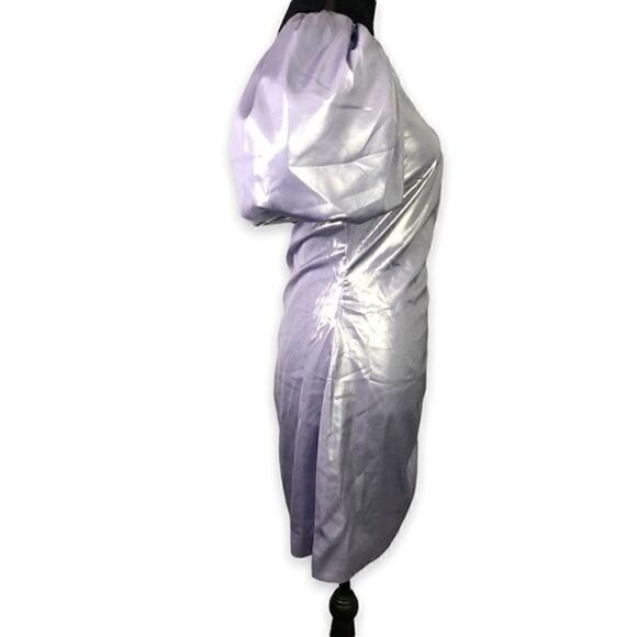 & Other Stories Metallic One-Shoulder Mini Dress in Lilac Purple Size 8 - Picture 5 of 11